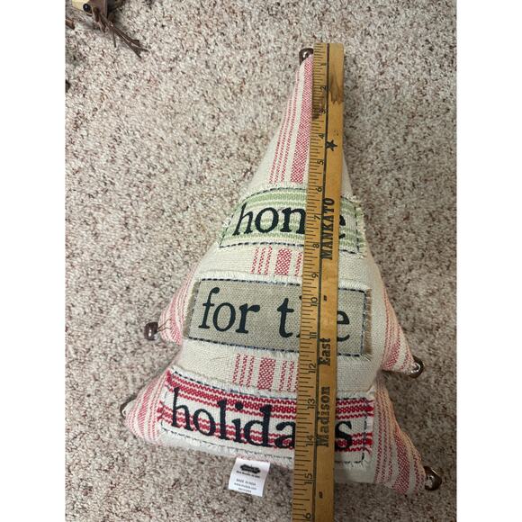 Mud Pie Christmas Shaped Pillow, Tree , approx 15 inches - Picture 3 of 4